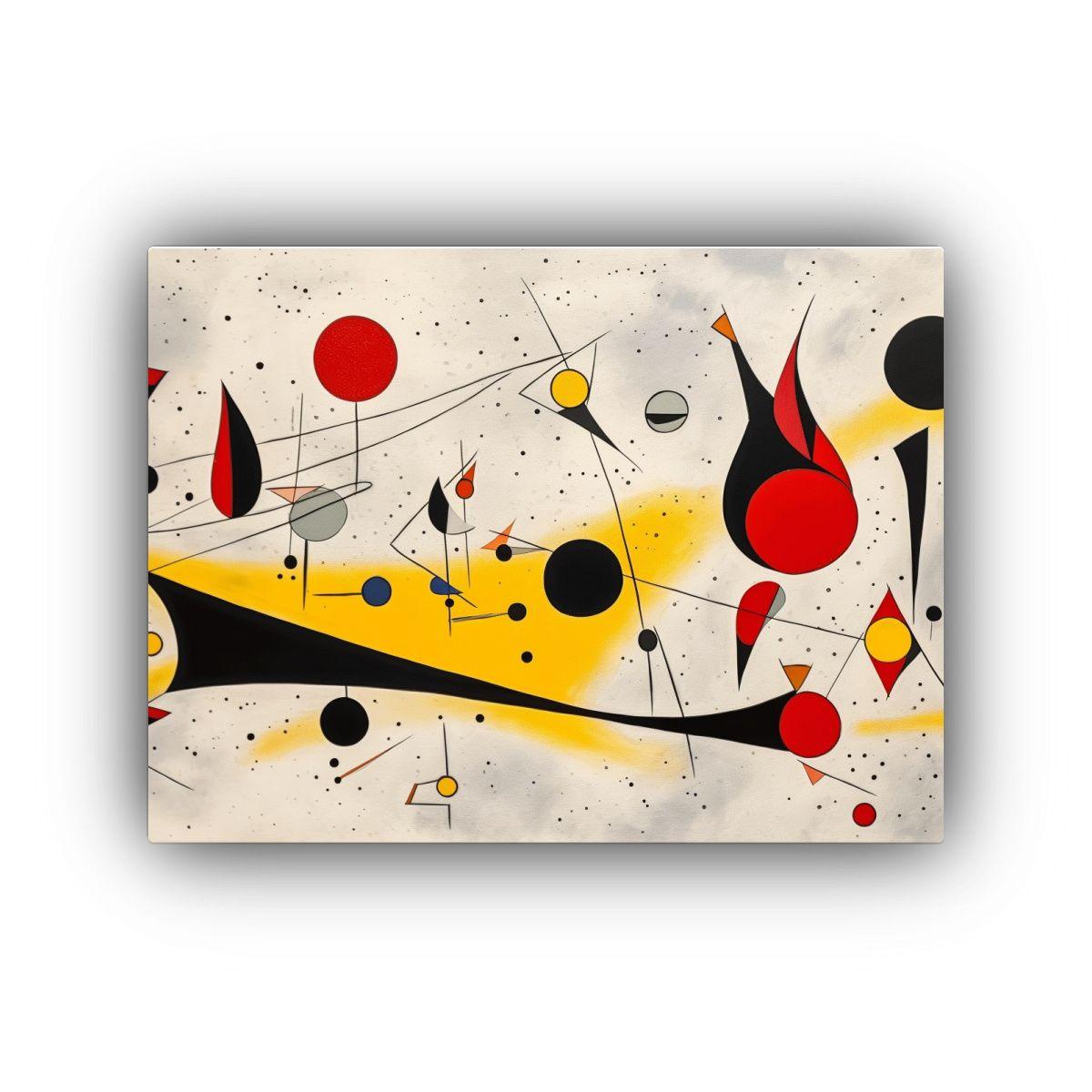 Cuadro Abstracto Estilo Calder: Lienzo De época. 45x30cm-0