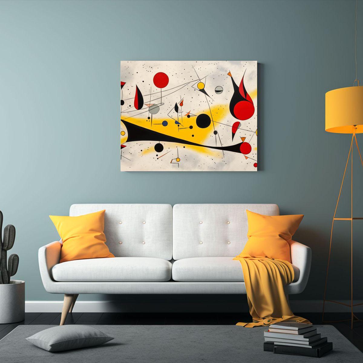 Cuadro Abstracto Estilo Calder: Lienzo De época. 45x30cm-2