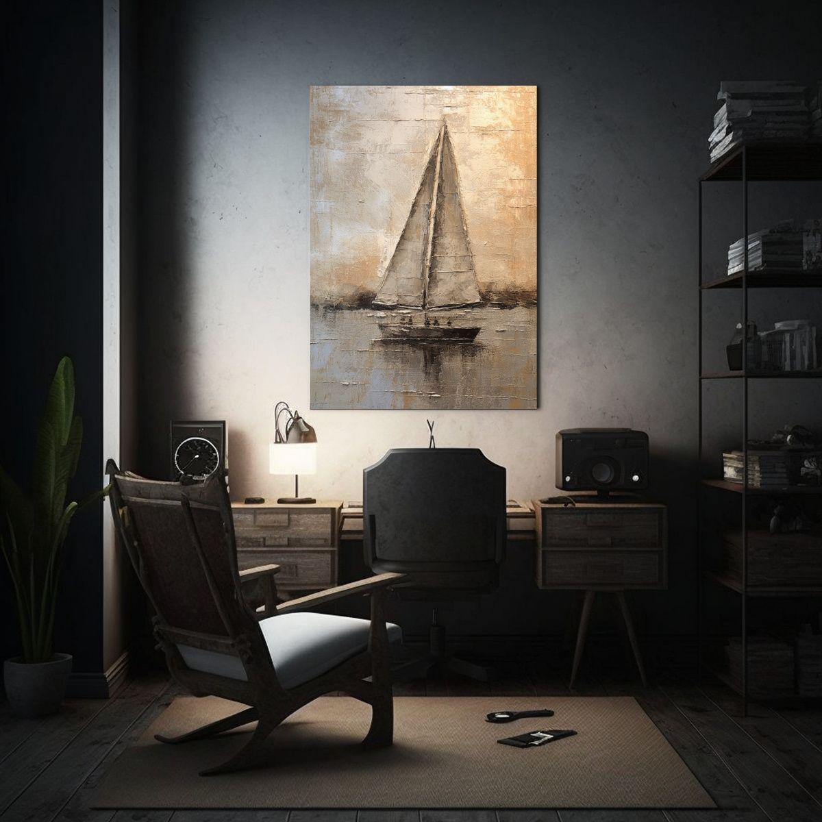 Cuadro De Decoración Movimiento Escena Velero 20x30cm-2