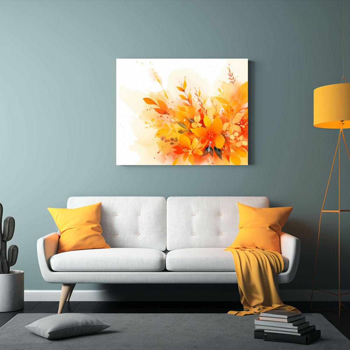 Cuadros Decorativos Amarillo Y Naranja: Personalidad Neonoir 65x50cm-2