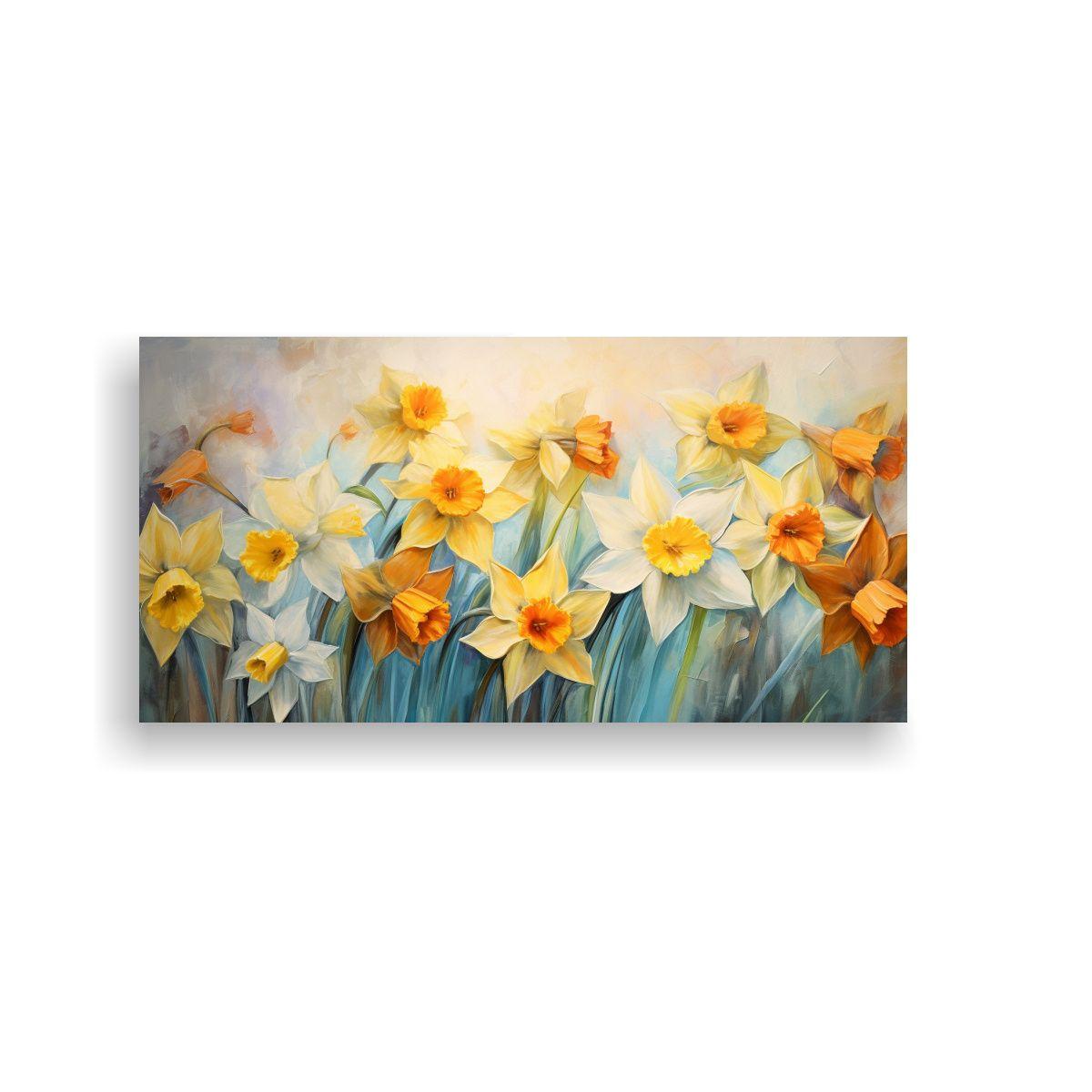Pintura Abstracta De Narcisos En Estilo óleo De A 100x50cm-0