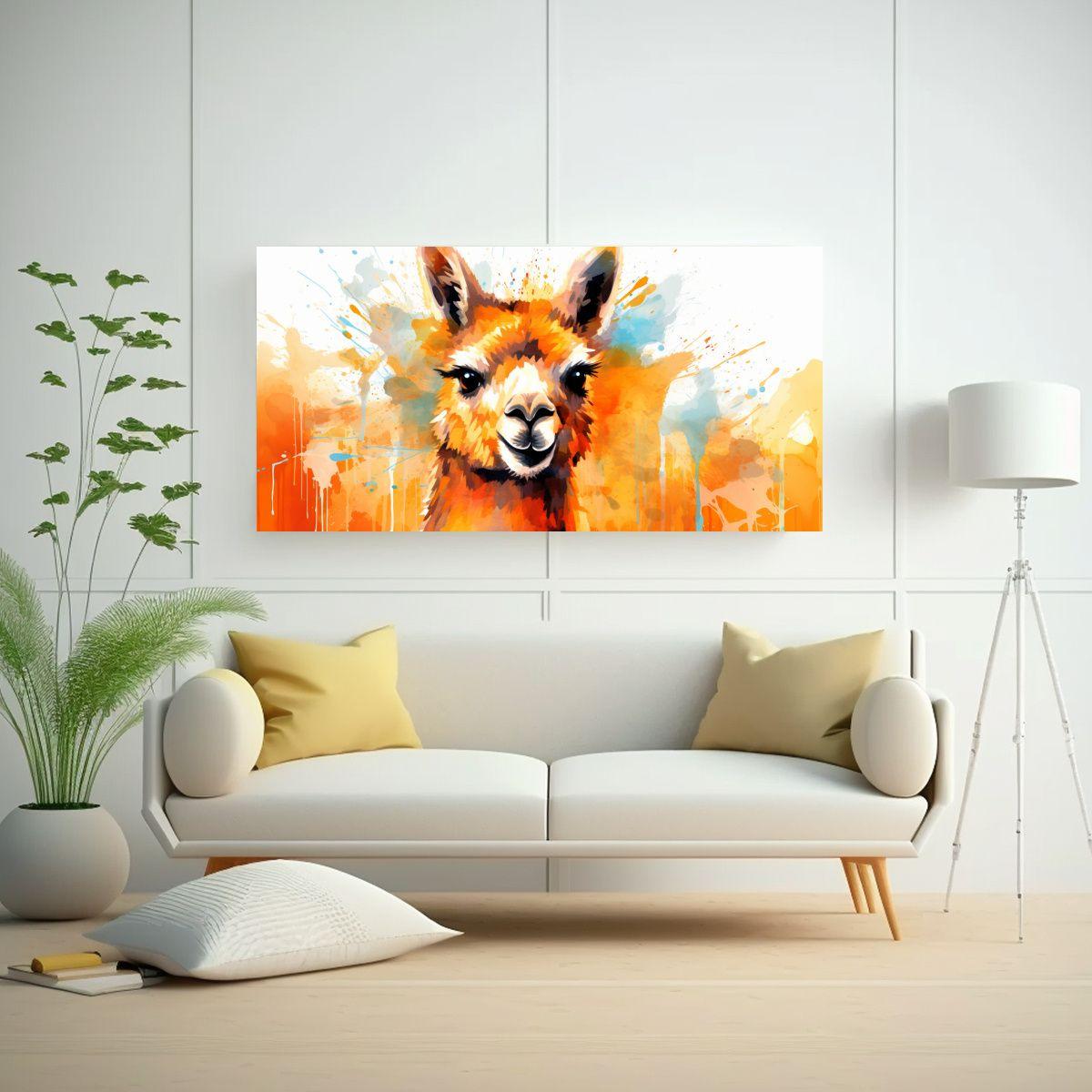 Cuadro En Bastidor Movimiento Mágico Alpaca En 80x40cm-2