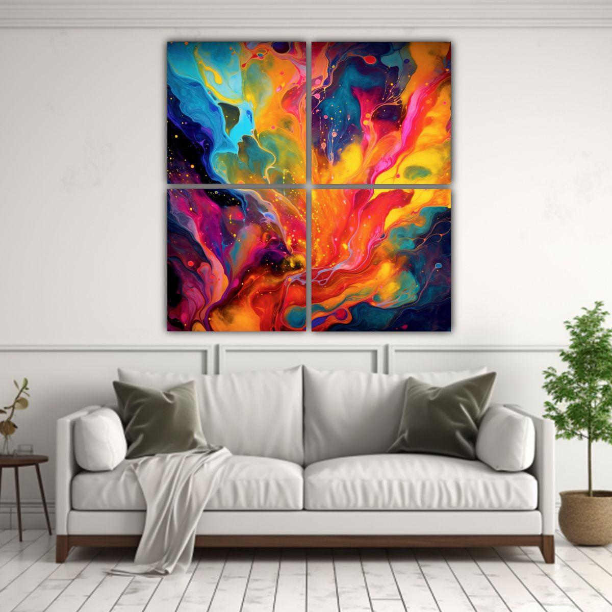 Cuadros Abstractos Luminosidad Colorida Concepto 60x60 Cm-2