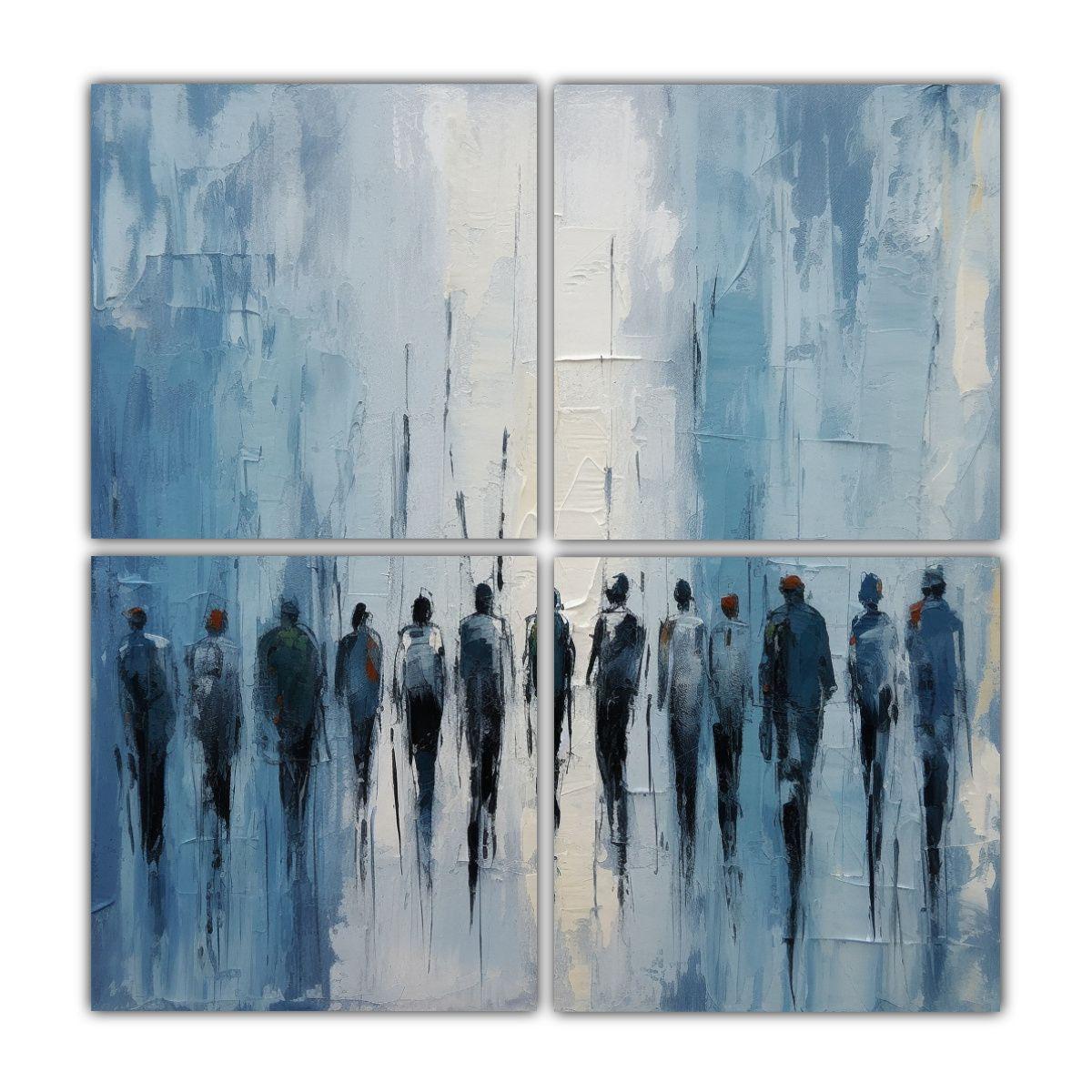Cuadro Impreso Habitación Pintura Moderna 120x120 Cm-0
