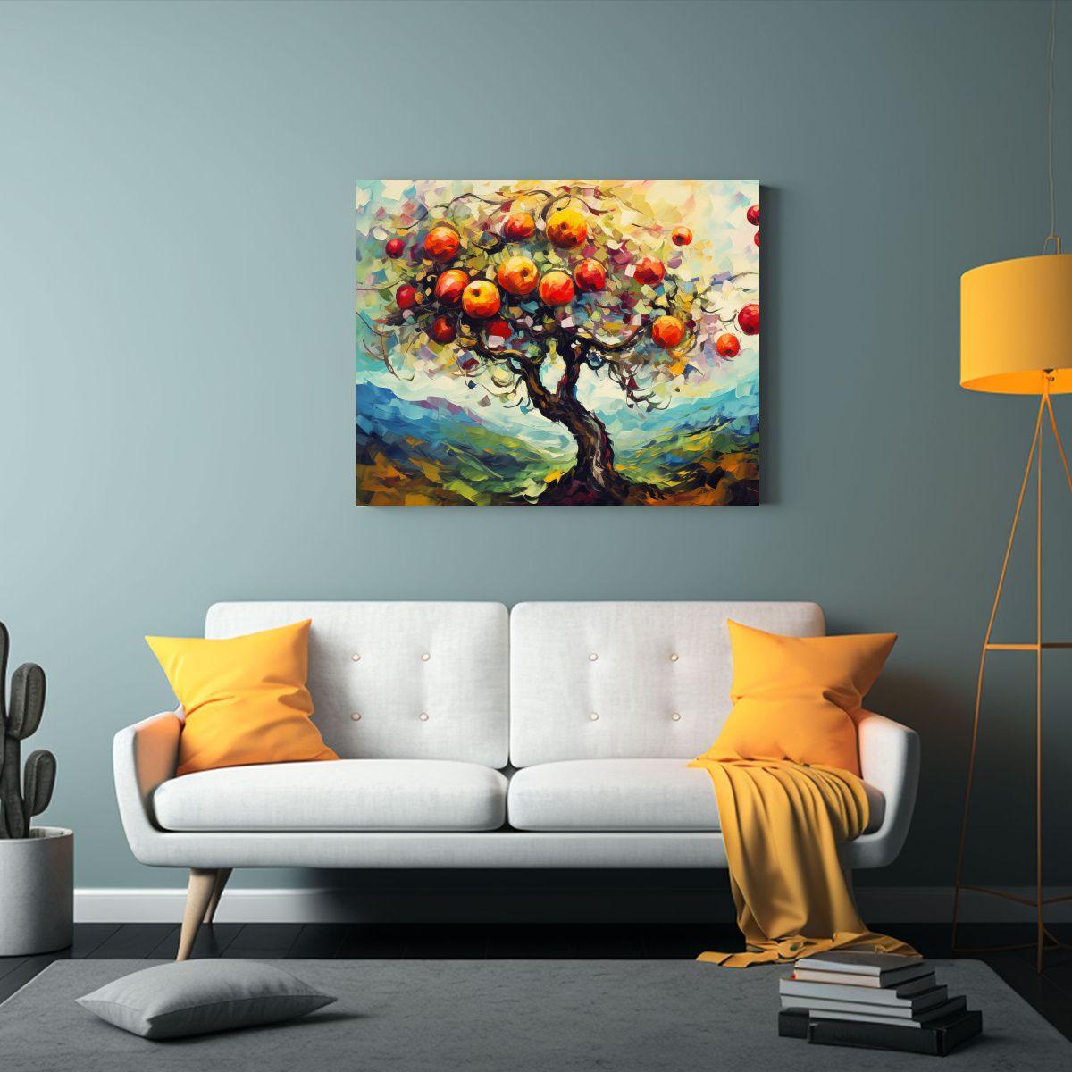 Cuadro Abstracto De Manzana En Estilo óleo 75x50cm-2