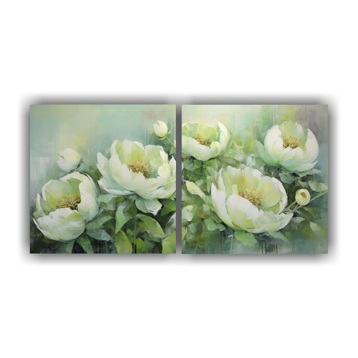 Lienzos Calidos Belleza Natural Green PEONIES 140x70 Cm-0