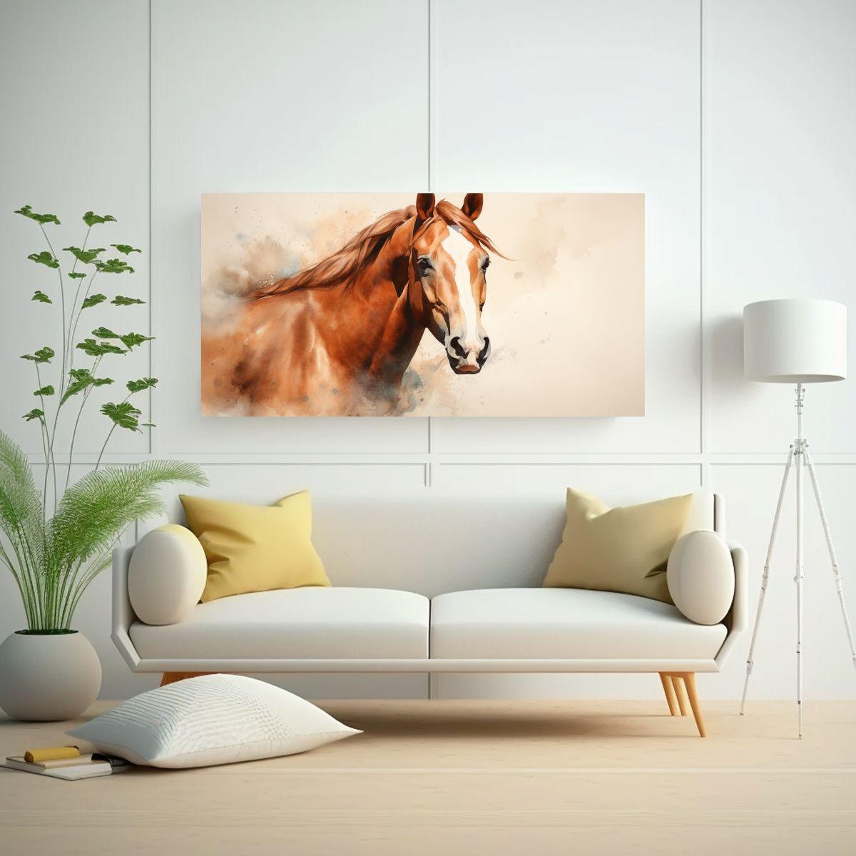 Cuadro Perspectiva Colorida Caballo Quarter Horse 100x50 Cm-2