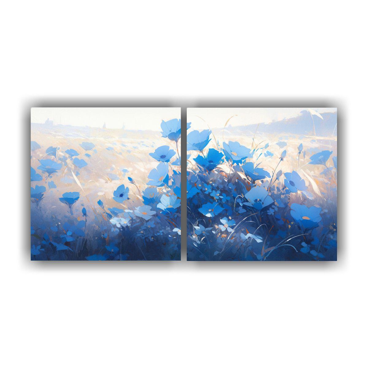 Pintura En Lienzo Inspiradora Con Flores En Tonos 140x70 Cm-0