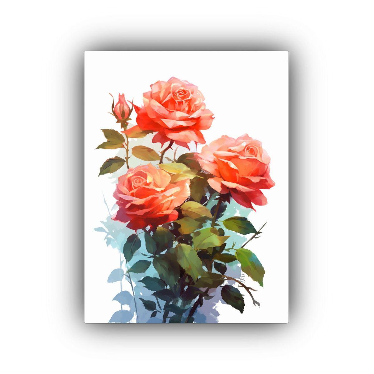 Cuadro Lienzo De Flores En Bastidor Composición 40x50cm-0