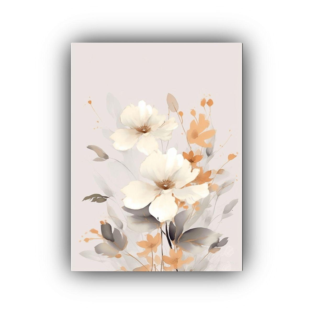Pintura Lienzo Abstracción Multicolor Flores 30x45 Cm-0