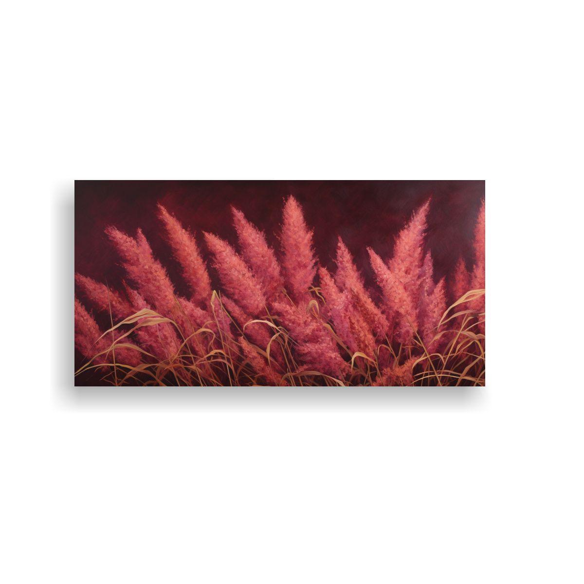 Pintura Abstracta De Granos De Amaranto En Lienzo 80x40cm-0