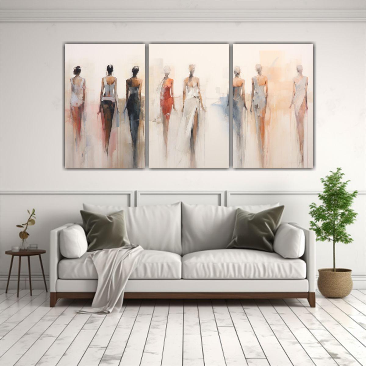 Cuadro Envision De Dibujo Reflejo Con Figuras 150x75 Cm-2
