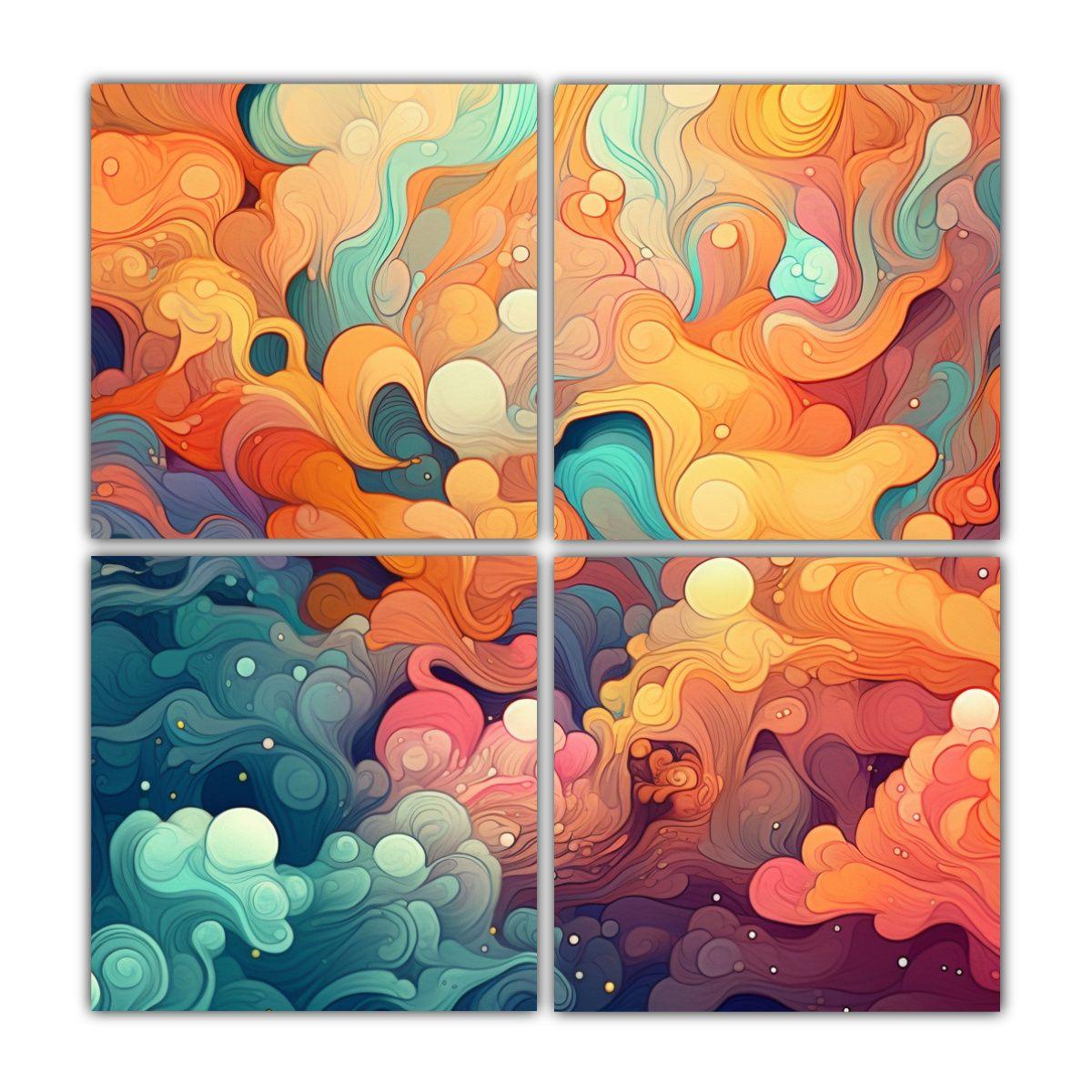 Pinturas Decorativas Con Temática De Patrones 160x160 Cm-0