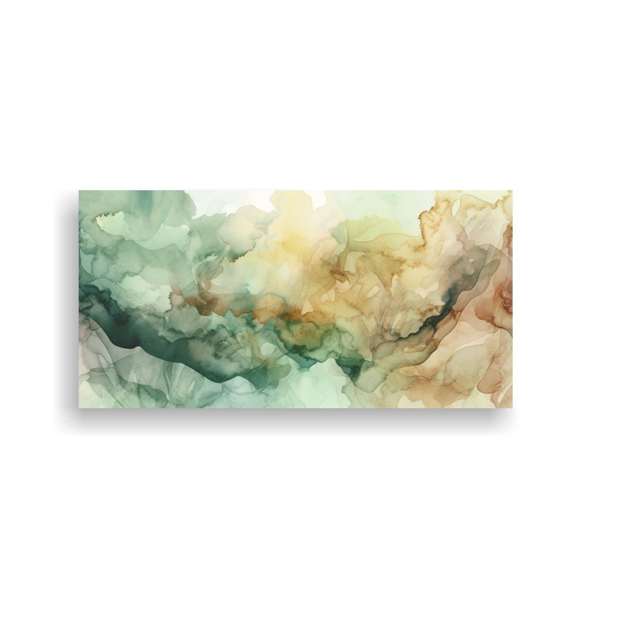 Pinturas De Pared Color Agua Y Marrón En Acuarela 100x50cm-0