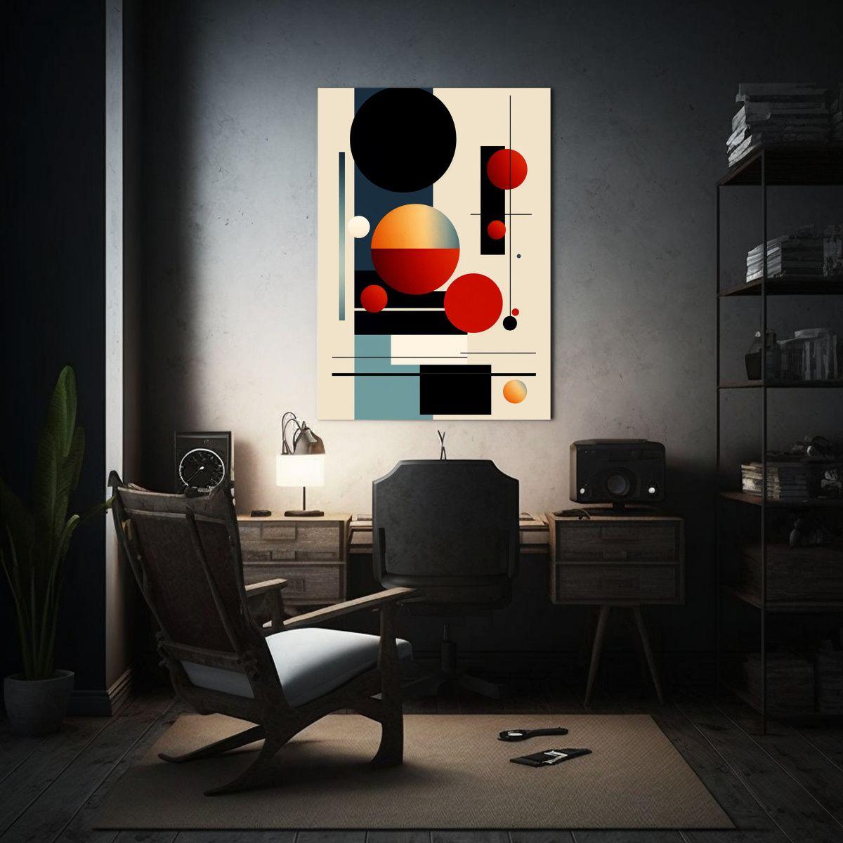Cuadro Geométrico Con Líneas Y Gradientes En Formas Variad 80x120cm-2