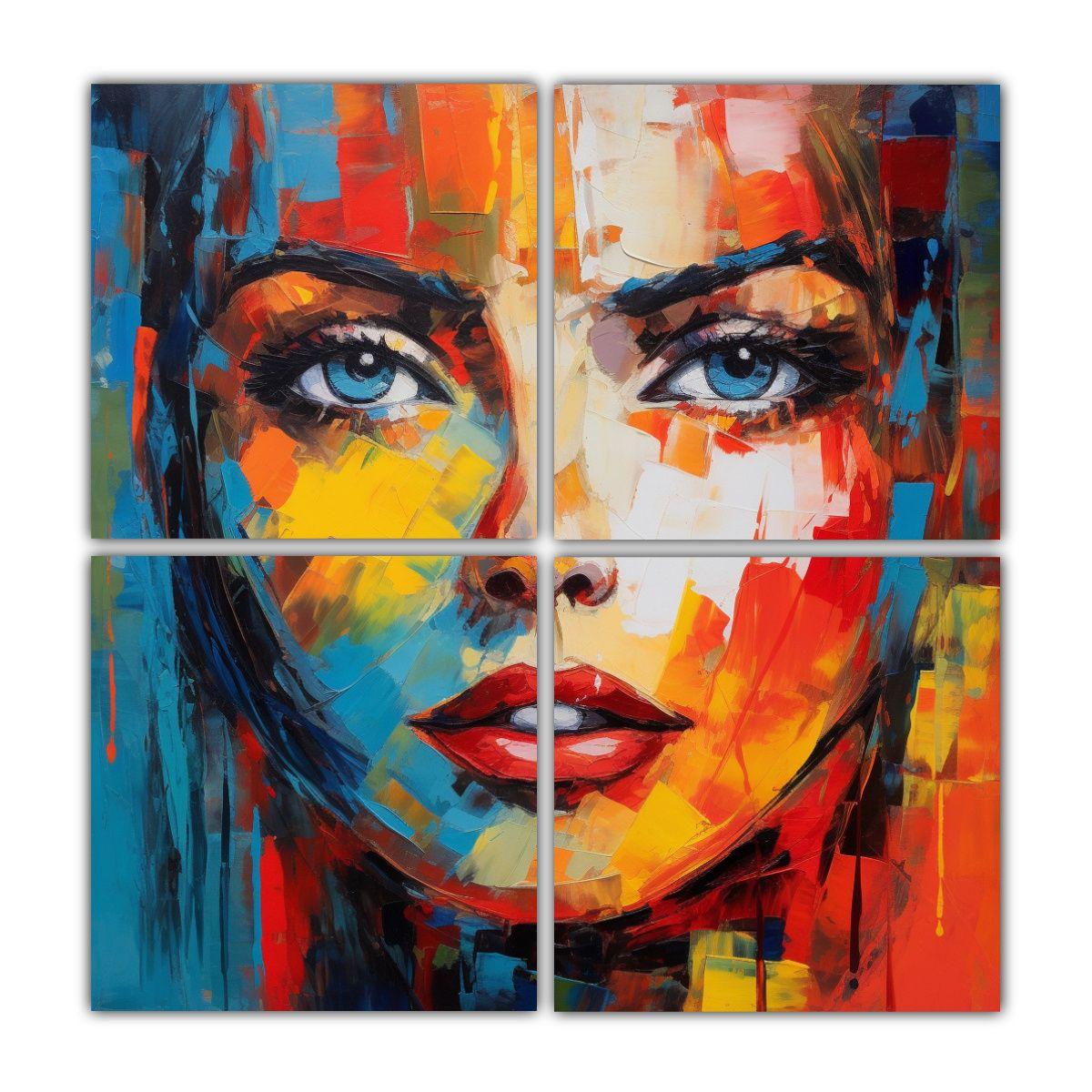 Cuadro Abstracto Mujer Poderosa Con Diseño 180x180 Cm-0