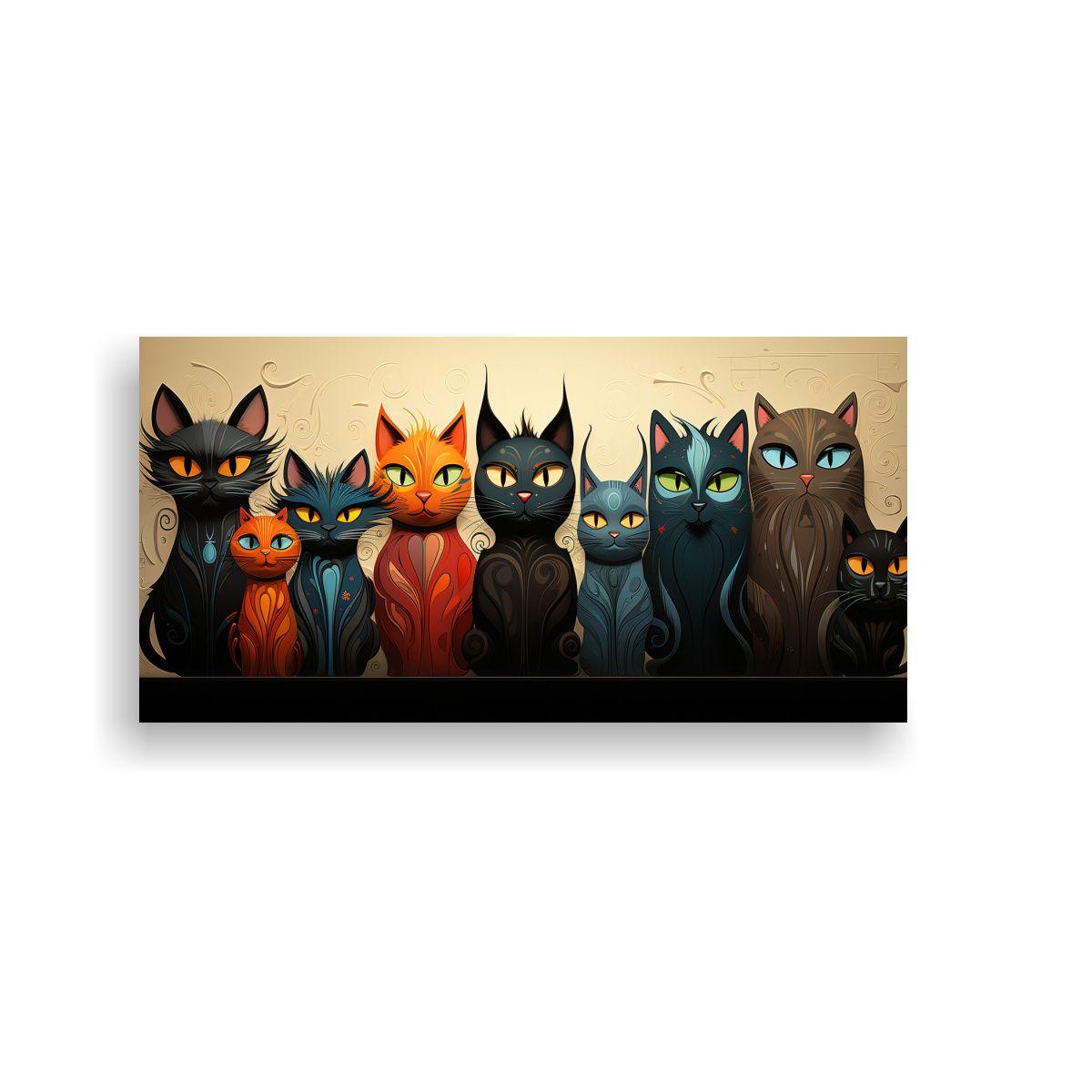 Cuadro Decorativo De Gatos En Equilibrio 160x80cm-0