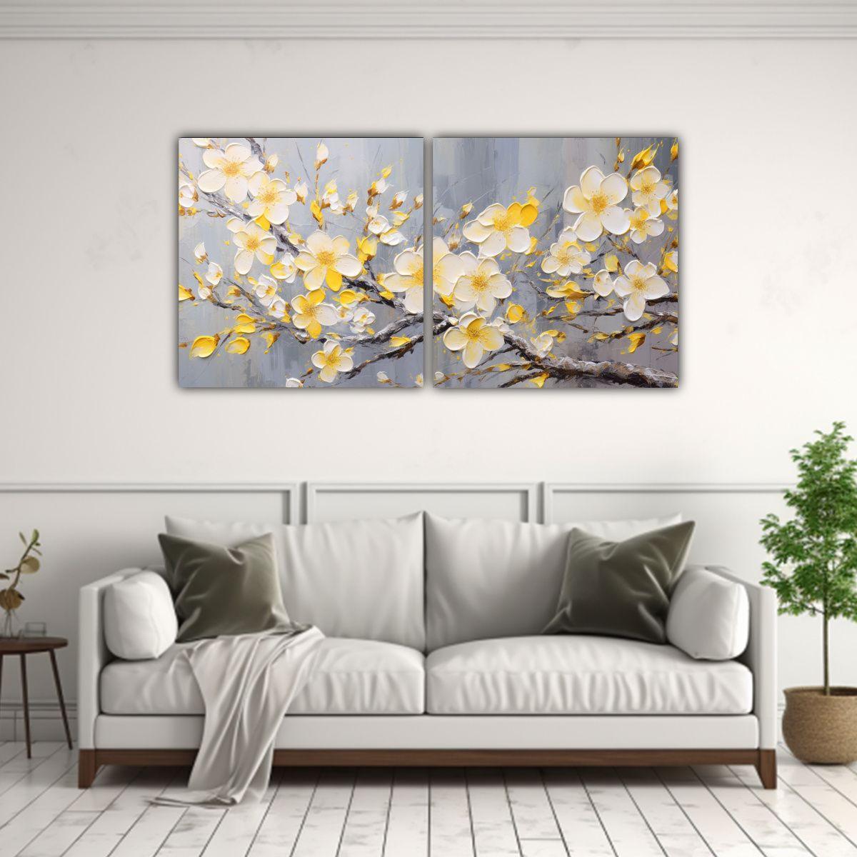 Cuadro Impreso Simplicidad Flor De Cerezo 120x60 Cm-2