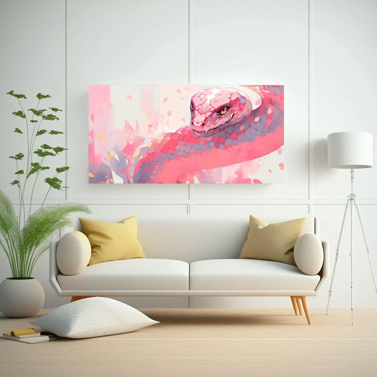 Cuadros Modernos Textura Cobra En Colores Pastel 140x70 Cm-2