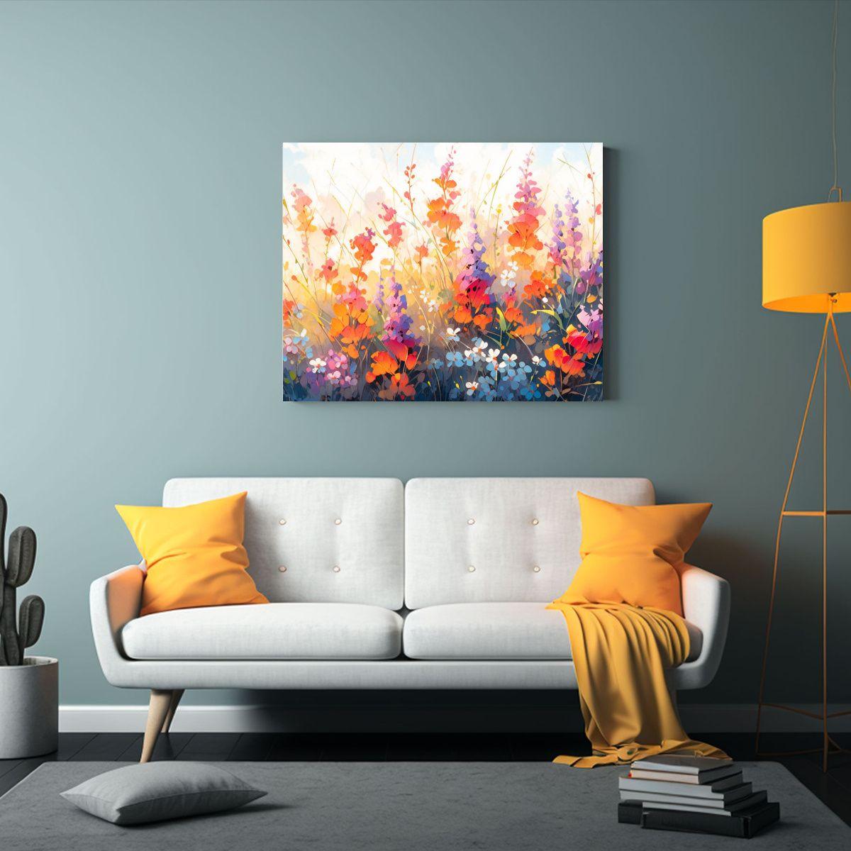 Obra Maestra: Lienzo Decorativo De Flores 65x50cm-2
