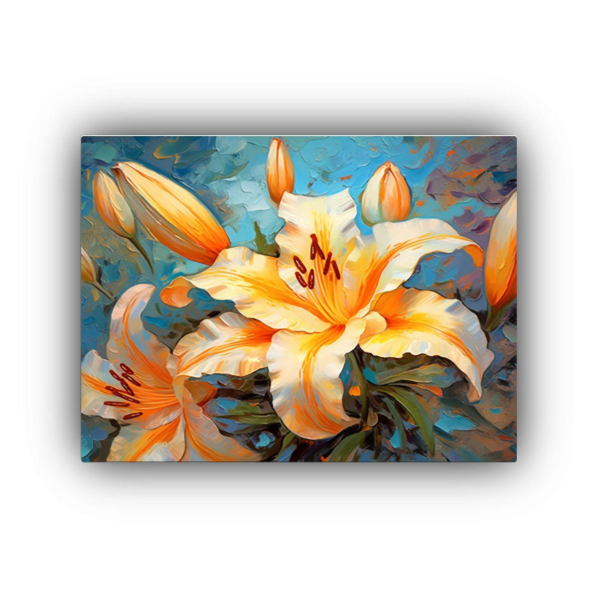 Lirio Colorido Con Amarillo En Lienzo 90x60cm-0