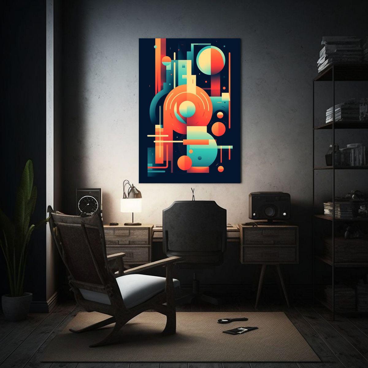 Arte De Pared Abstracto En Estilo Plano Coreano 50x65cm-2