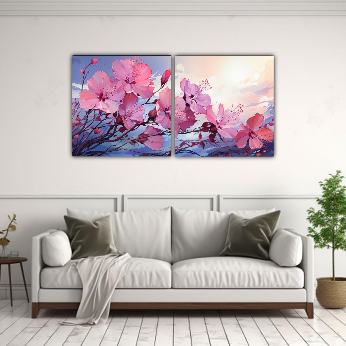 Pinturas De Decoración De Dos Artes De Pared 160x80 Cm-2