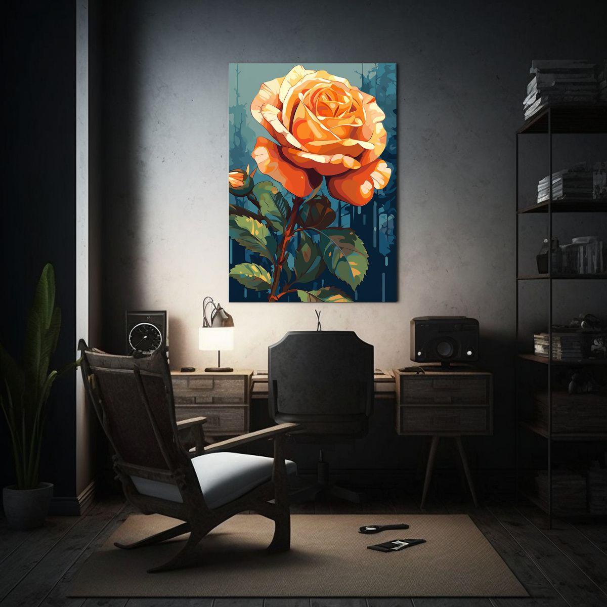 Pintura Mural Innovadora De Rosa Estilo Arte Pop 40x50cm-2