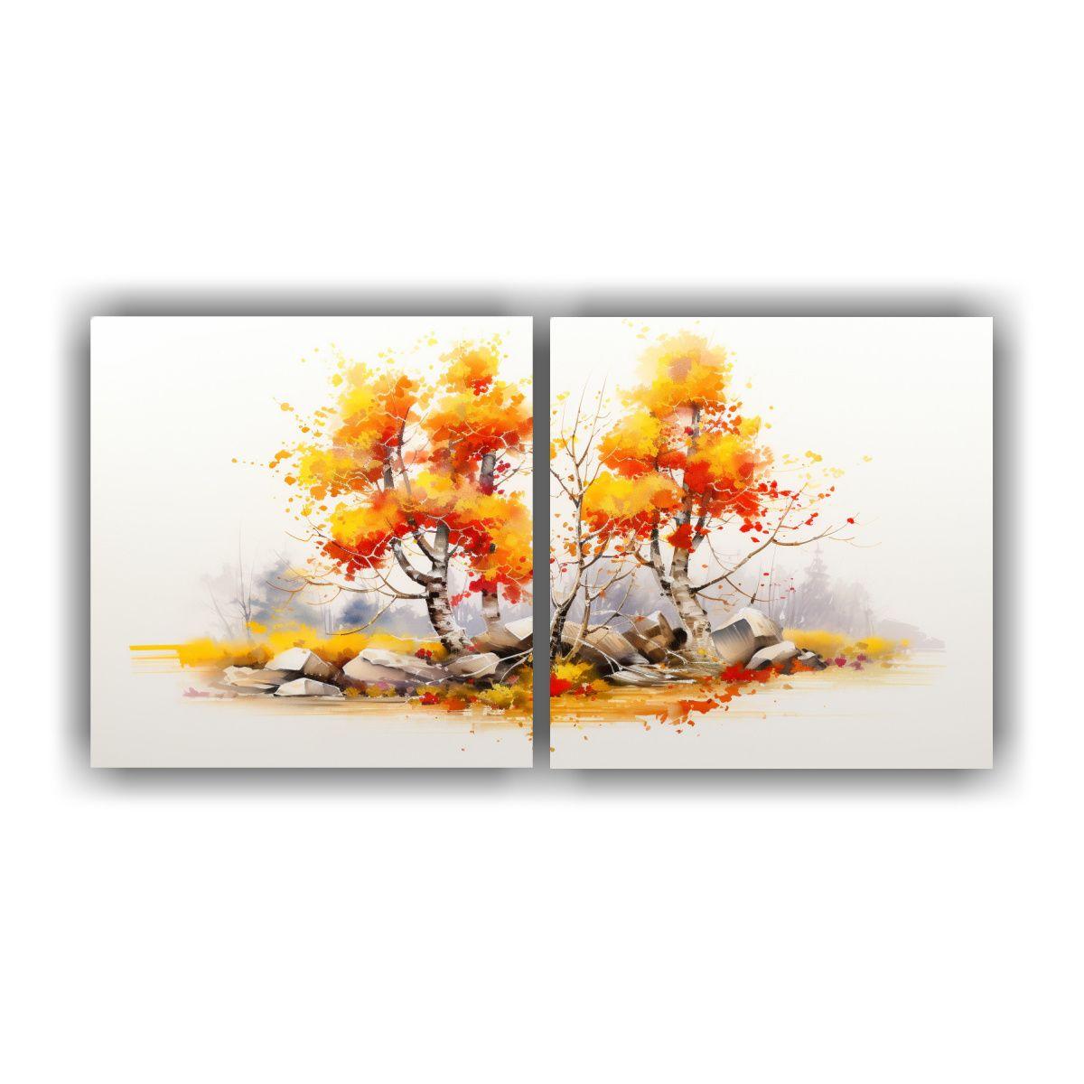 Cuadros Dibujo Elegancia A Birch Bonsai Tree 100x50 Cm-0