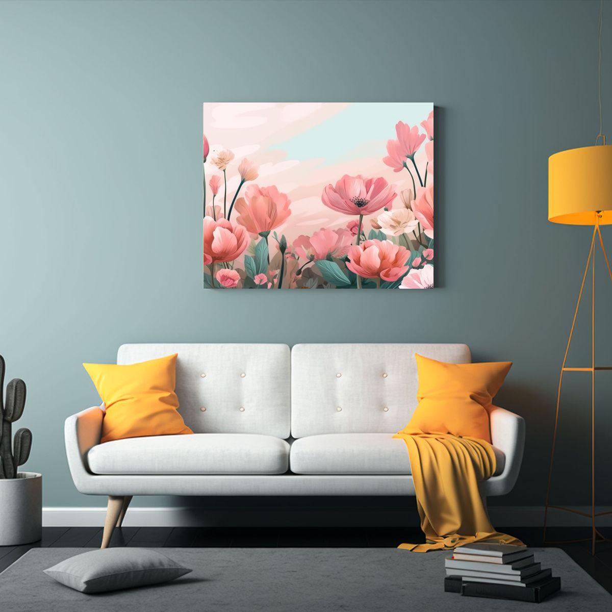 Cuadro De Jardín De Flores Primaverales Para 50x40 Cm-2
