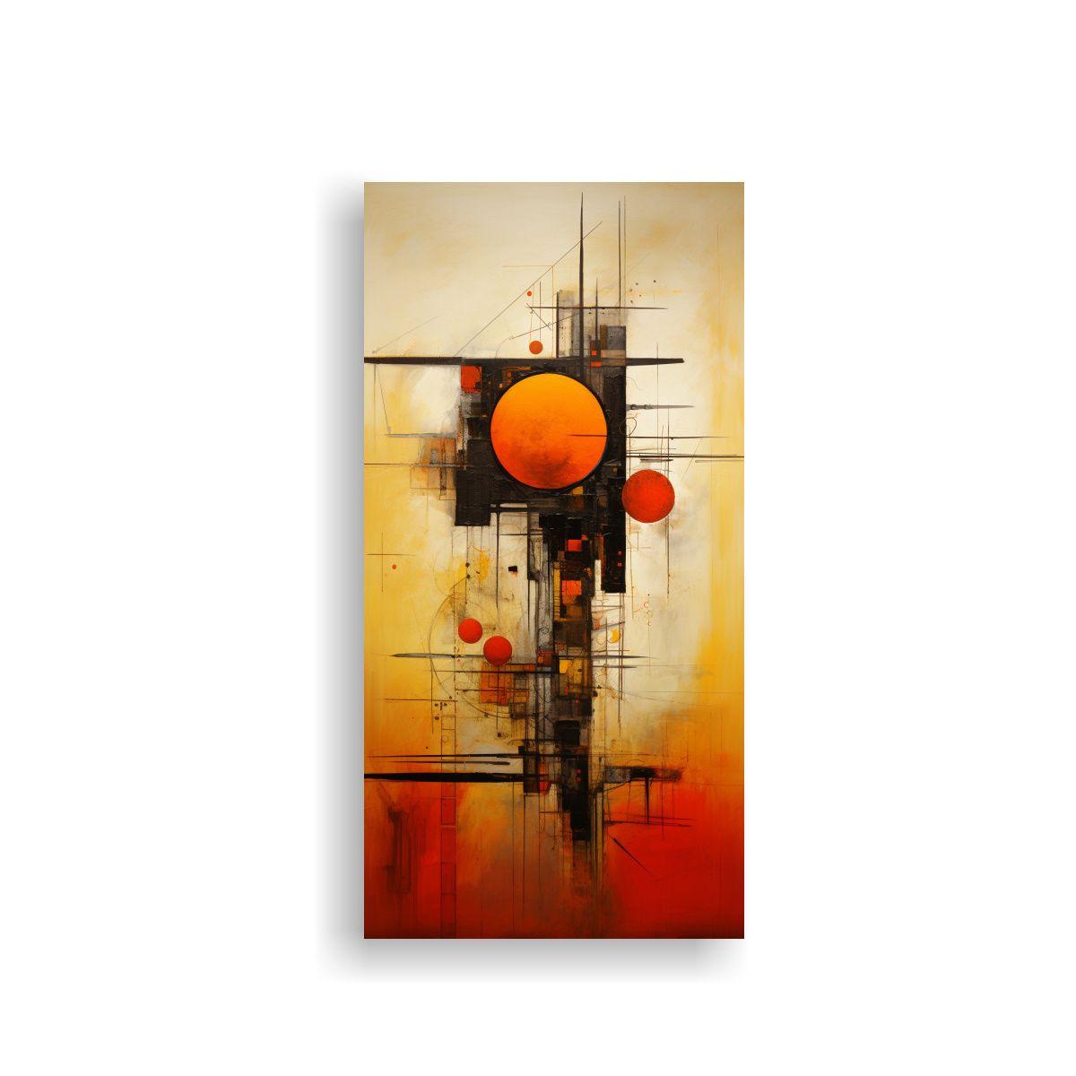 Cuadros Abstractos En Tonos Naranjas: Lienzo 40x80cm-0