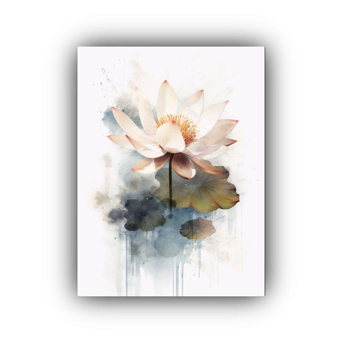 Cuadro Vanguardia Espacio Pintura Acuarela Flor 50x65cm-0