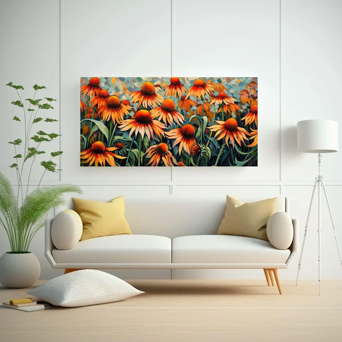 Pintura Abstracta De Alta Detalle De Hierbas De Co 100x50cm-2