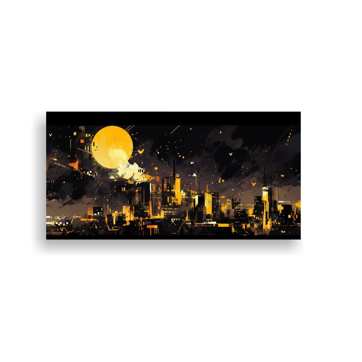 Cuadro Abstracto Ciudad De Santiago En Chile En 60x30cm-0