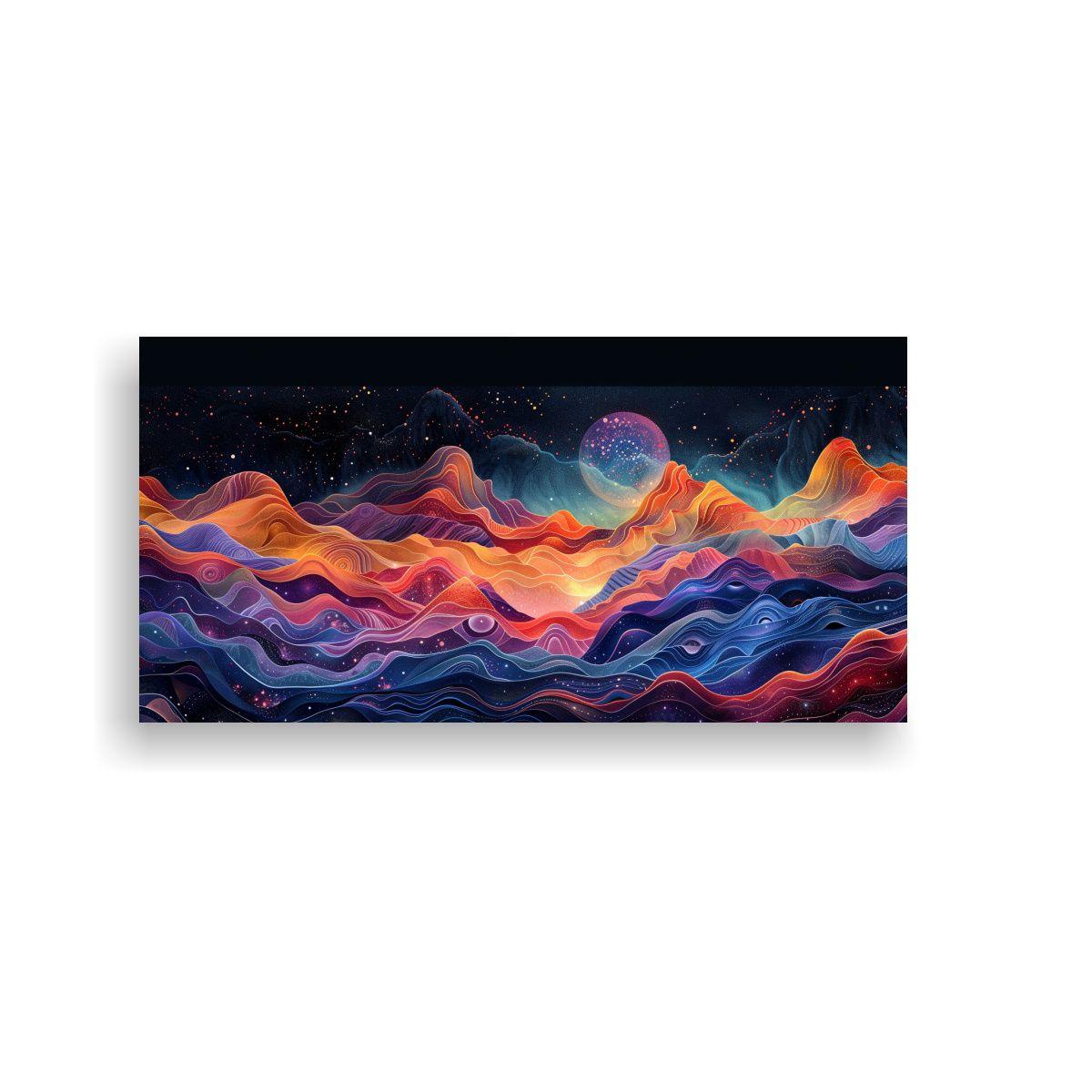 Cuadros De Montañas Coloridos En Lienzo Estilo 140x70 Cm-0