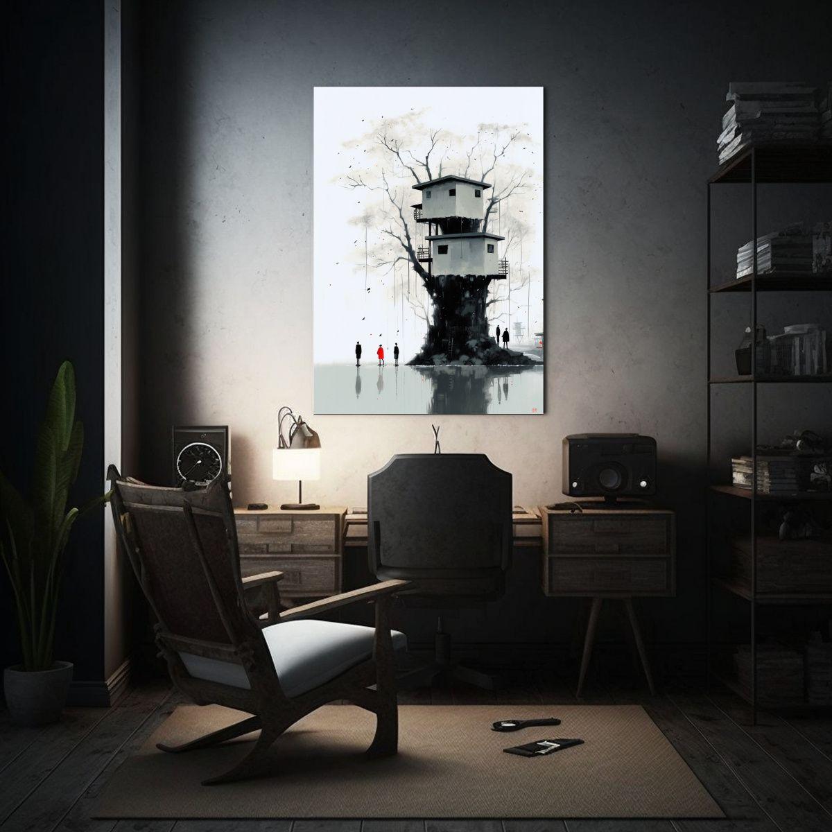 Pinturas Decorativas Minimalismo Y Surrealismo, Wu Guanzhong 80x120cm-2