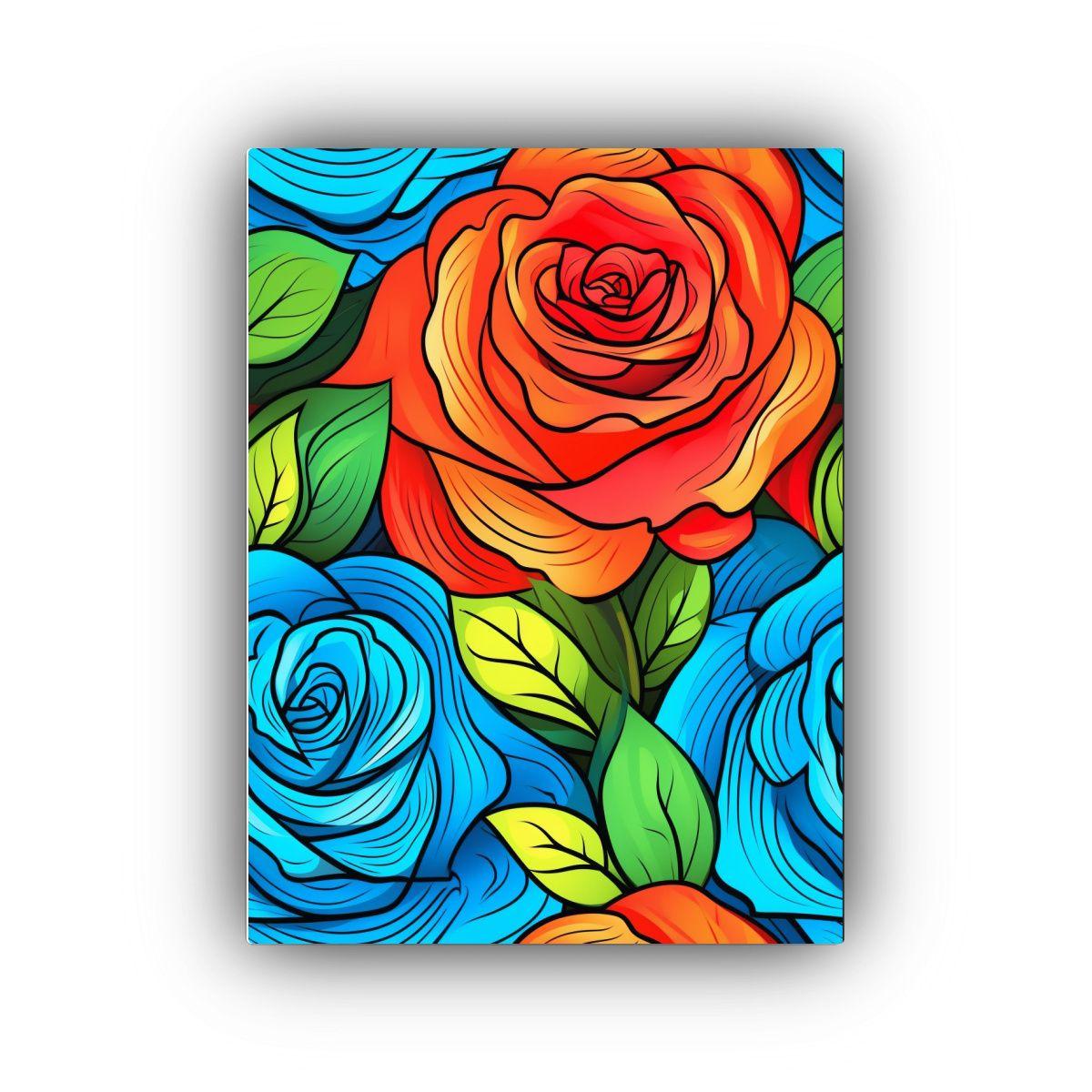Lienzo Abstracto Estilo Rosecartoon Con Líneas 40x50cm-0