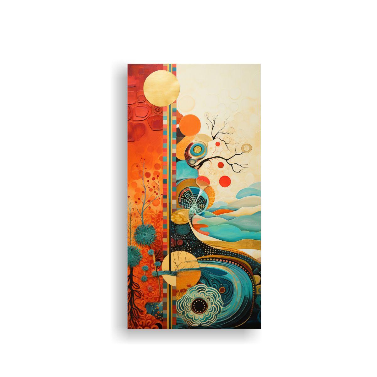 Cuadro Conceptual Modernidad: Fusión De Patrones 70x140cm-0
