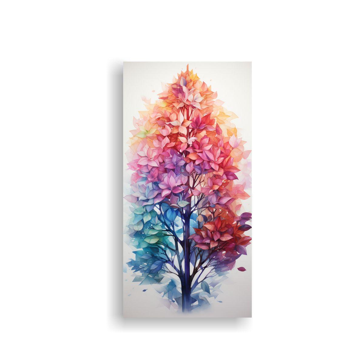 Cuadro Geométrico Luminoso De árbol Flamboyante 60x120cm-0