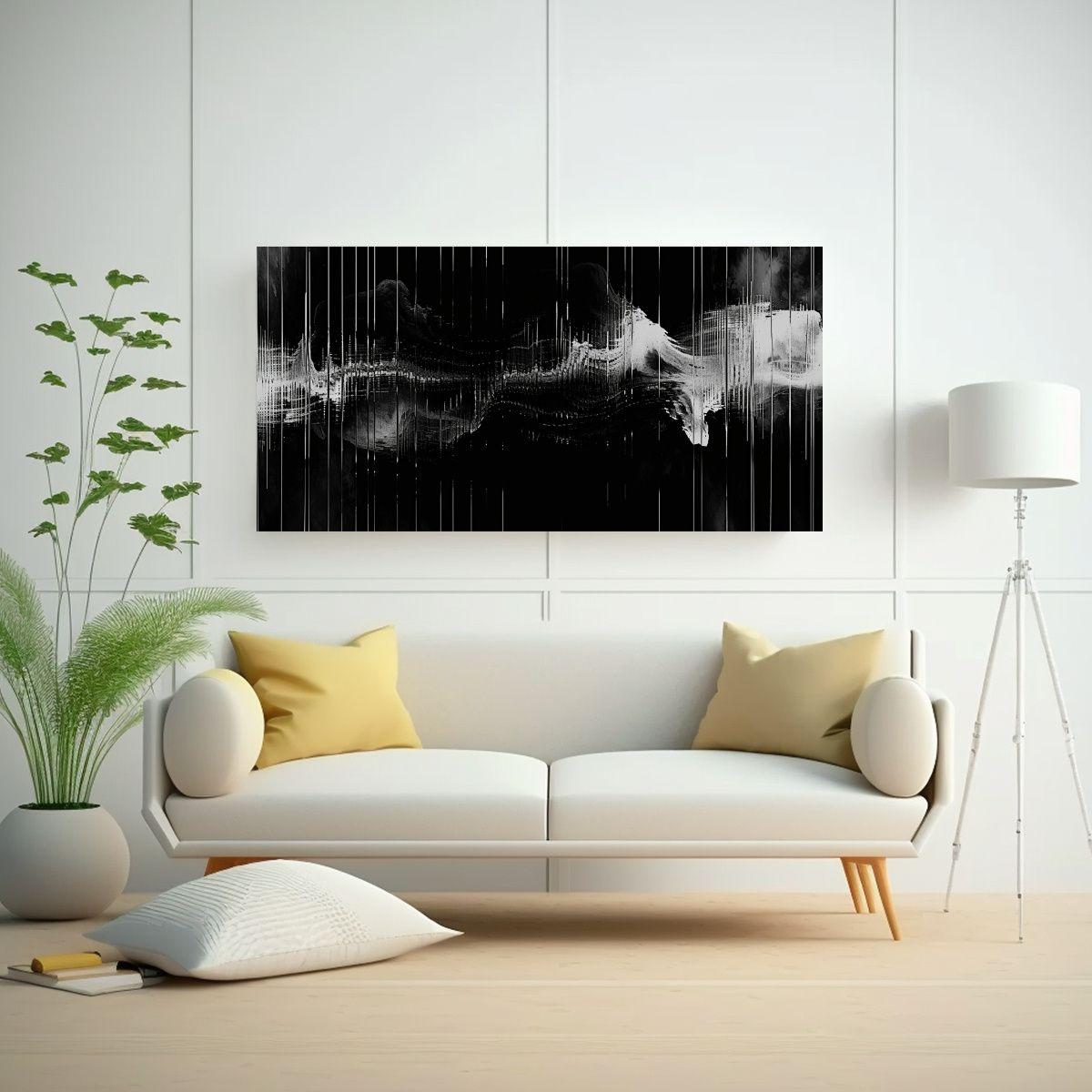 Cuadros Lienzo Tela Color Completo Ondas Sonido 140x70cm-2