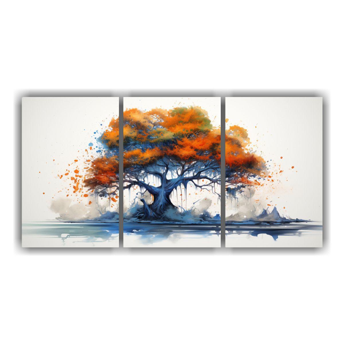 Pintura Abstracta Inspirada En La Naturaleza: 60x30 Cm-0