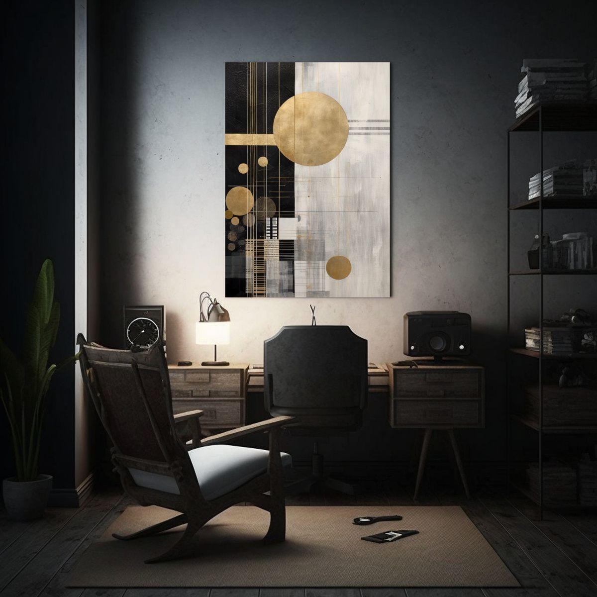 Diseño De Acuarela Para Oficina: Pieza Mixta Minimalista 80x120cm-2