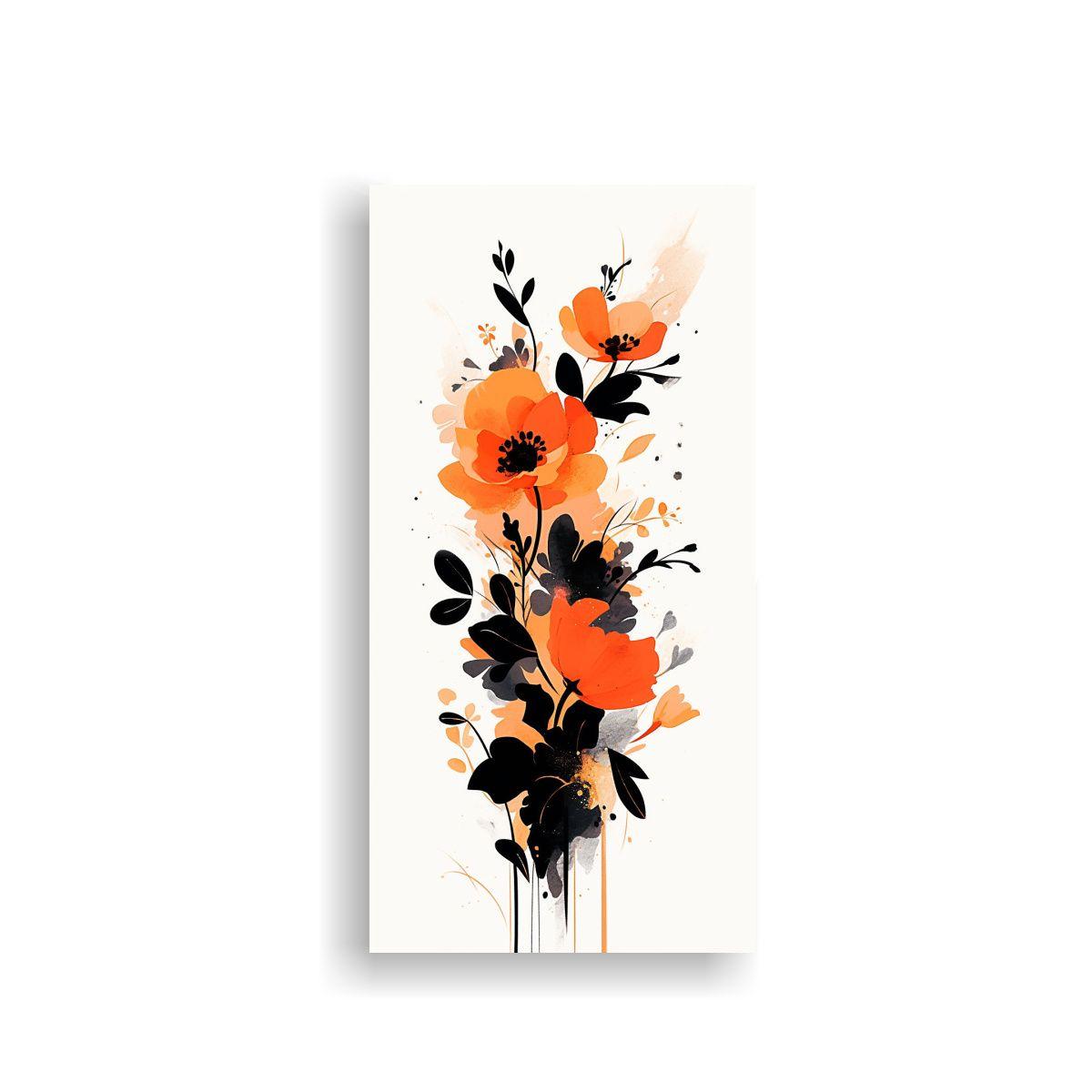 Cuadro Tonos Originalidad En Orange Y Negro 30x60cm-0