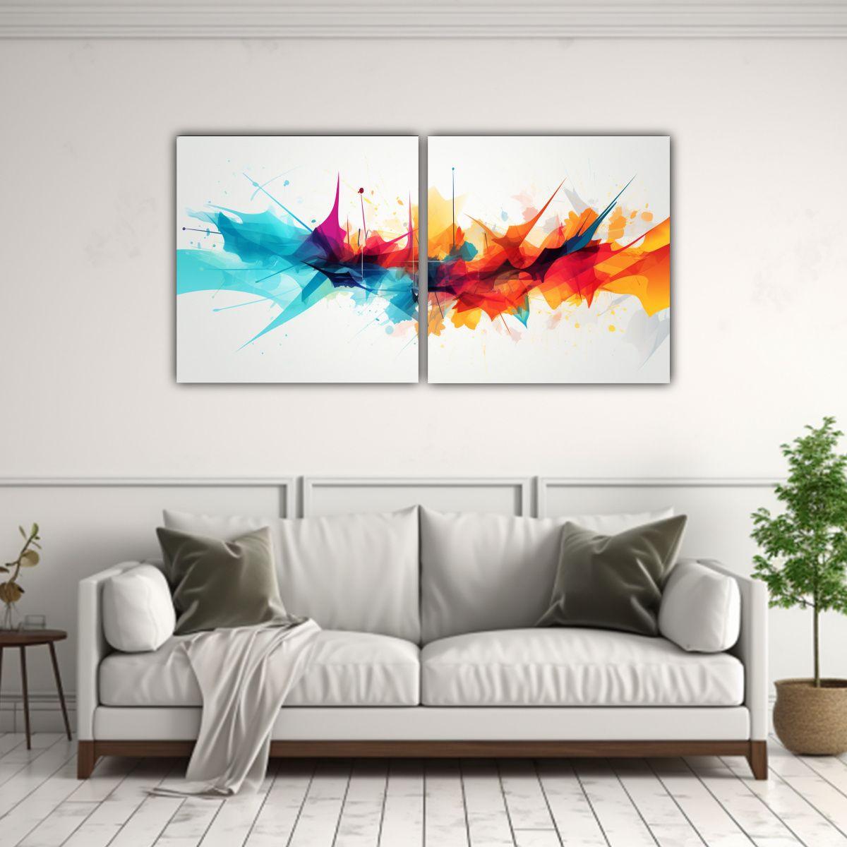 Dos Composiciones Modernas Textura En Abstracto 120x60 Cm-2