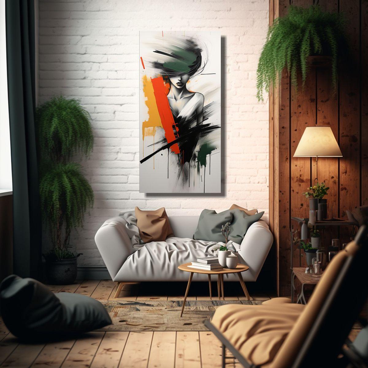 Pintura Abstracta Neominimalista De Impacto Visual 60x120cm-2