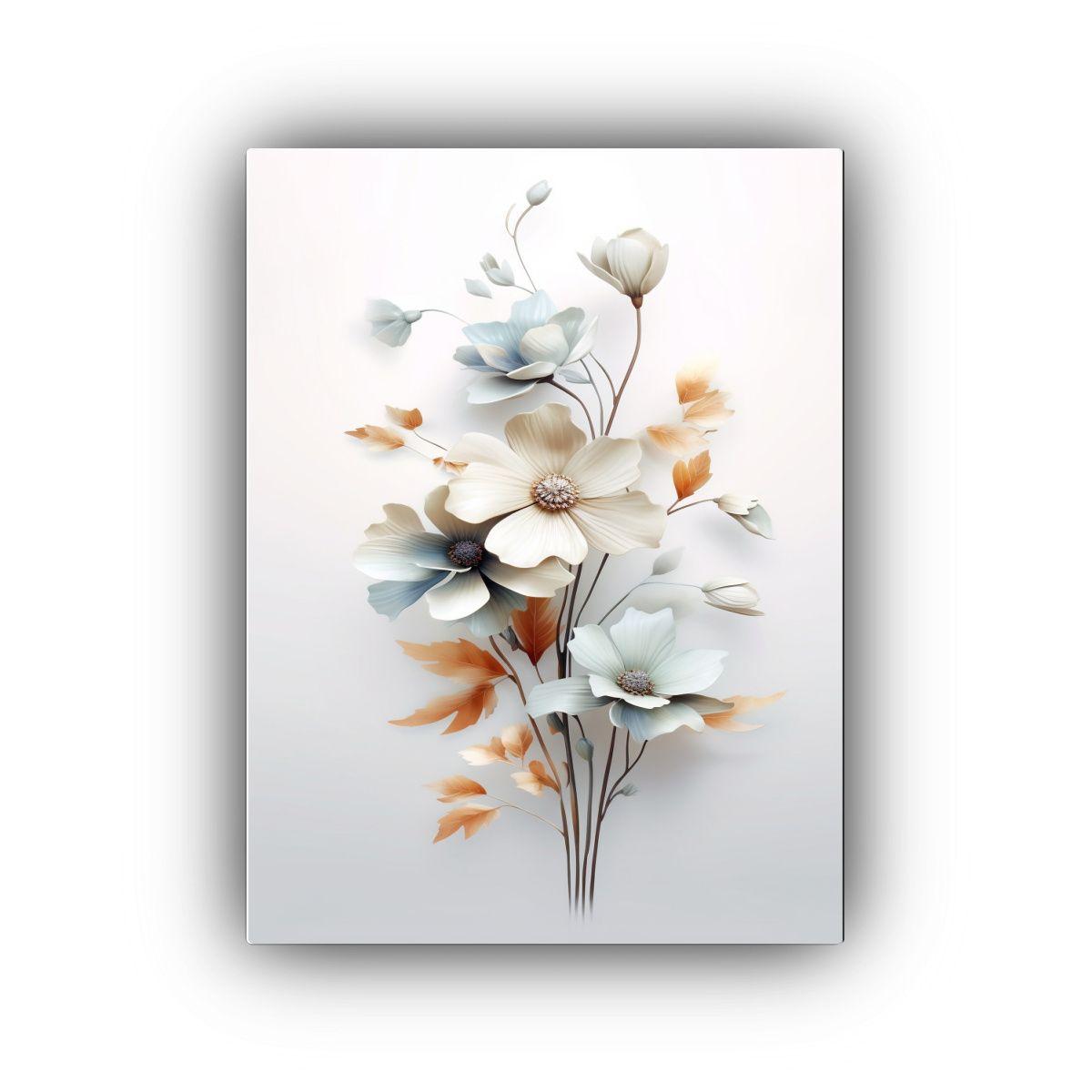 Pinturas Decorativas De Flores Pálidas En Fondo 40x60cm-0