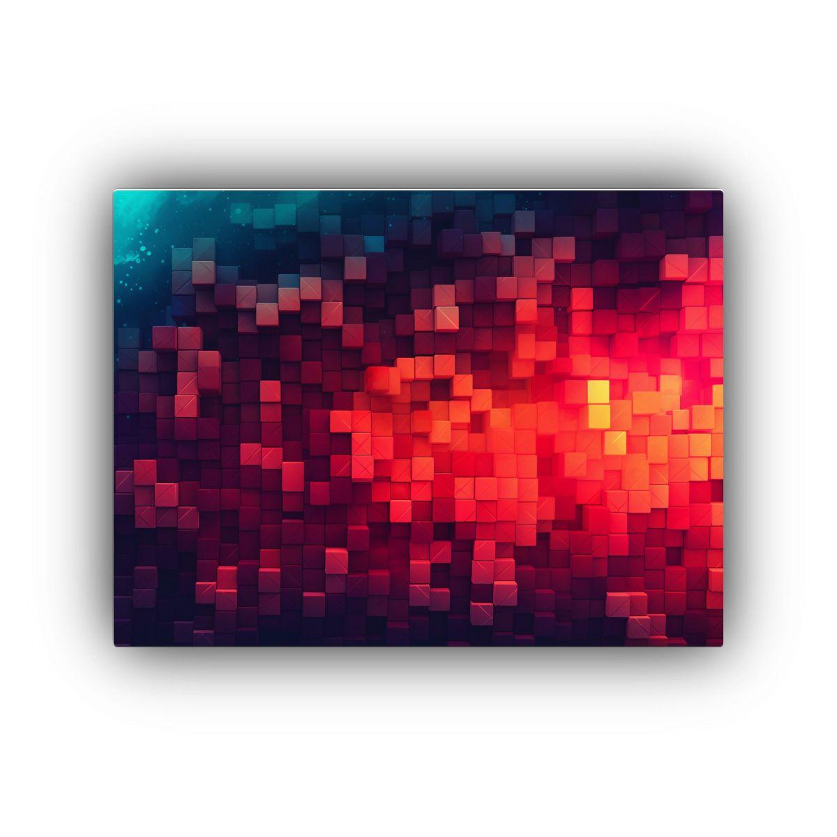 Cuadro Abstracto Combinando Rojo, Naranja Y Amarillo. 50x40cm-0