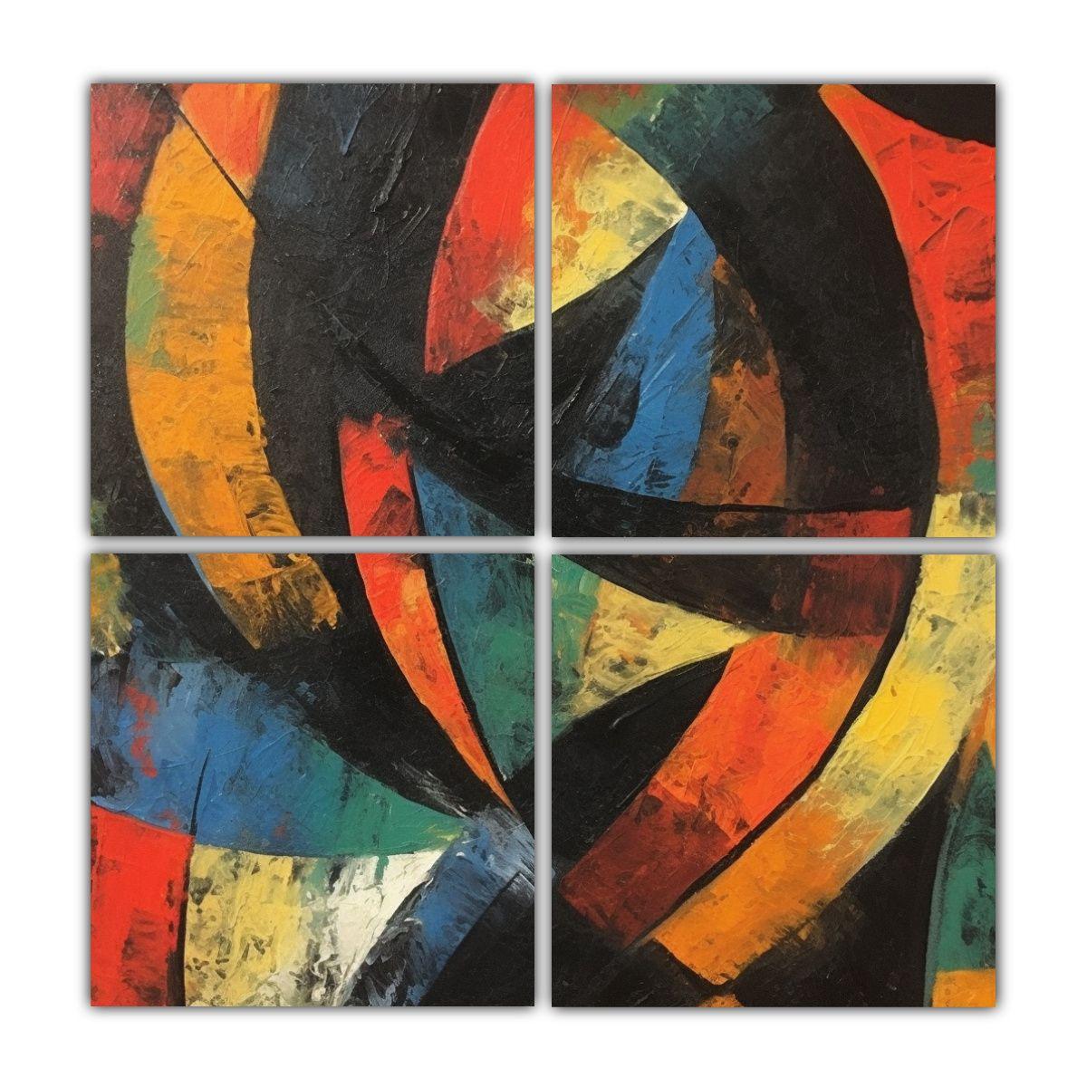 Cuadros Vintage Abstractos Patrón Intenso Y 40x40 Cm-0