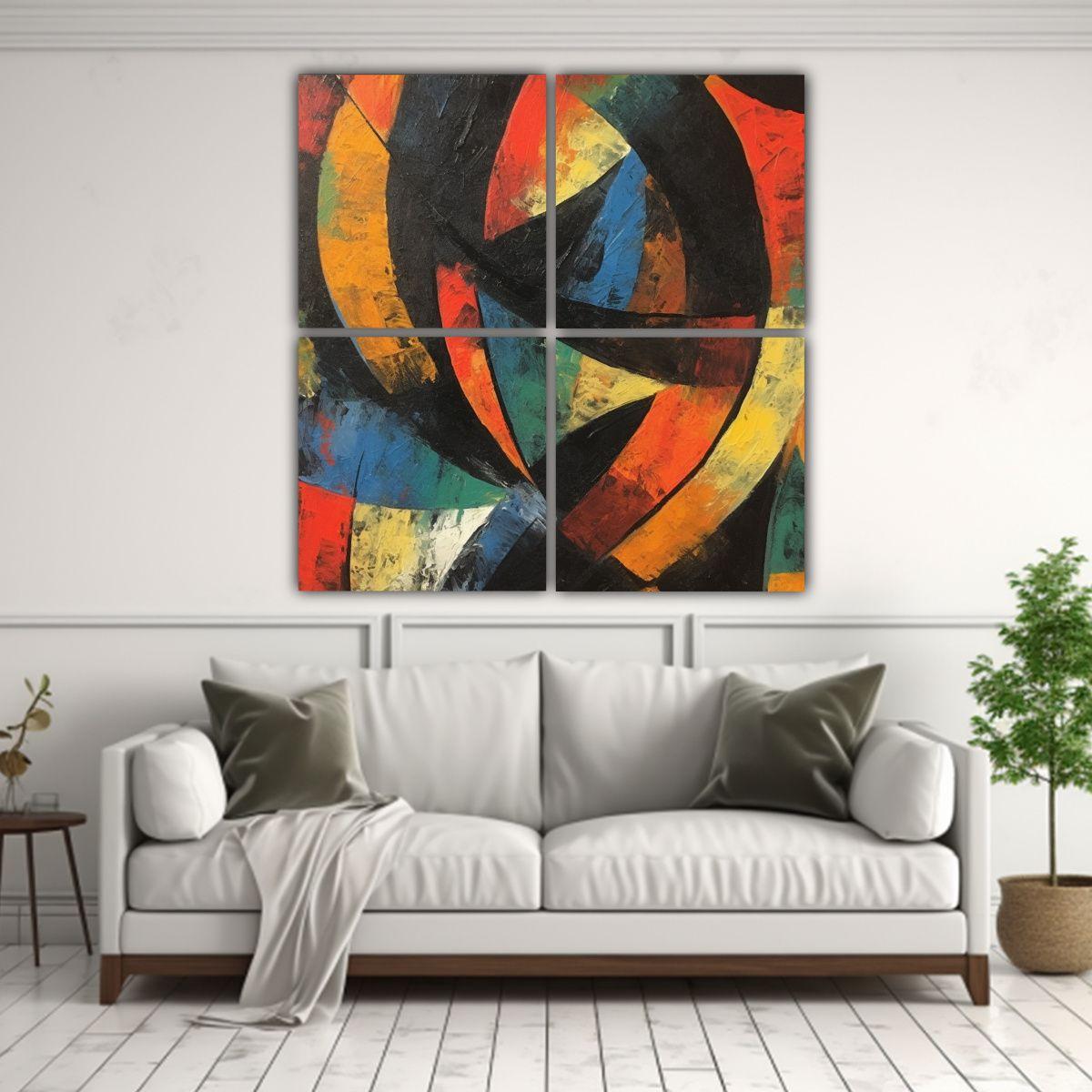 Cuadros Vintage Abstractos Patrón Intenso Y 40x40 Cm-2
