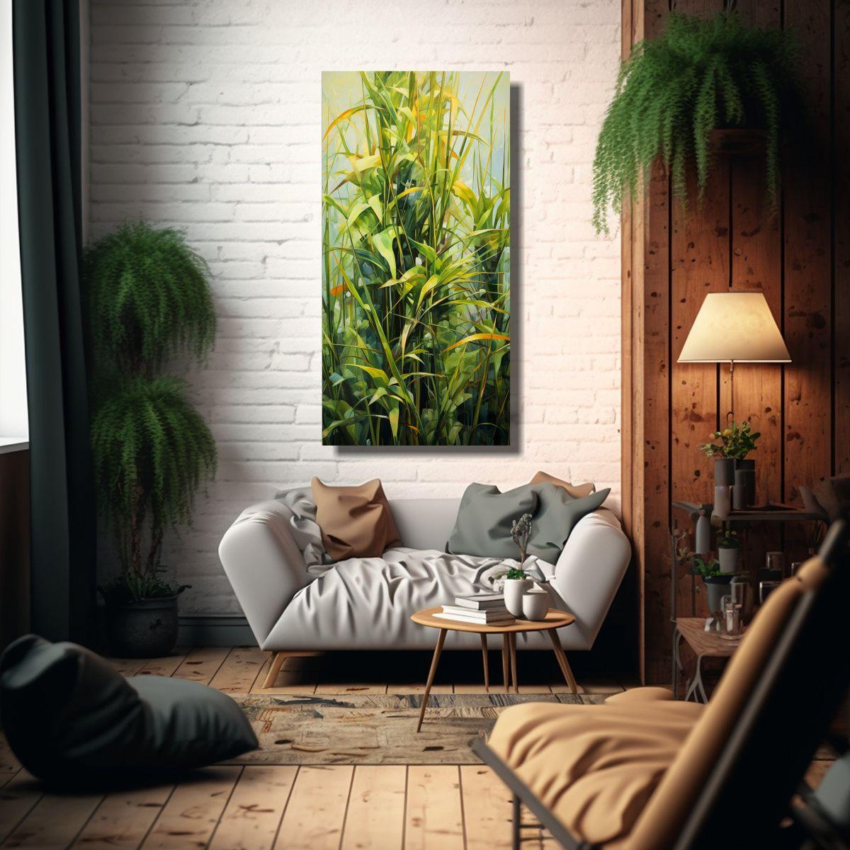Cuadro Abstracto Cultura Lemongrass Hierbas | 40x80cm-2